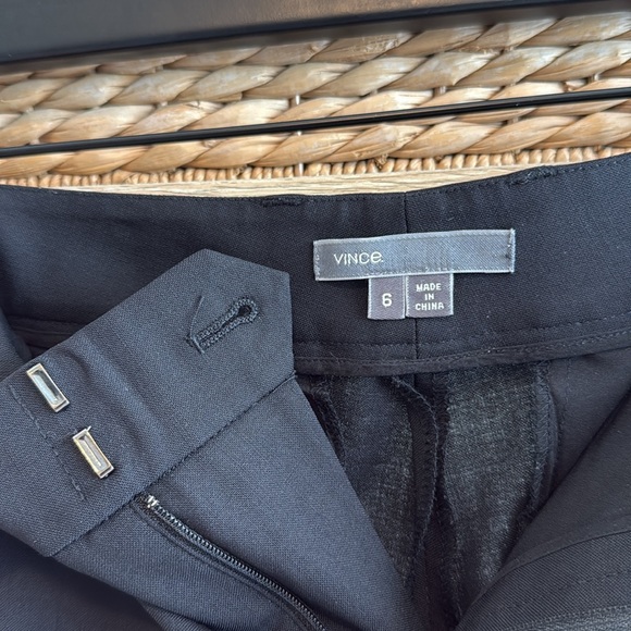 Vince Mid-Rise Stretch Wool Black Career Woven Dress Pant Trouser, 6 - Picture 8 of 9